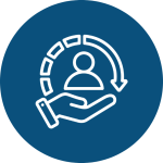 Hand holding user icon