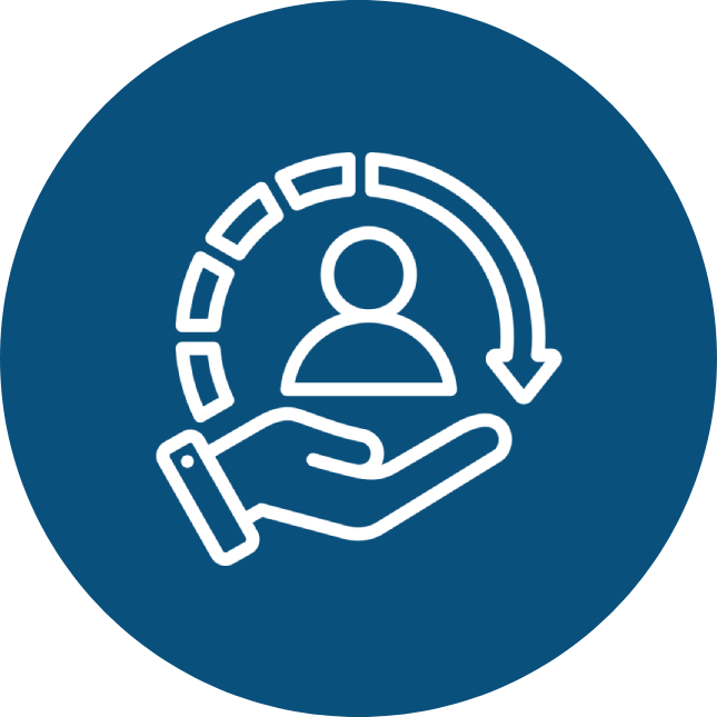 Hand holding user icon