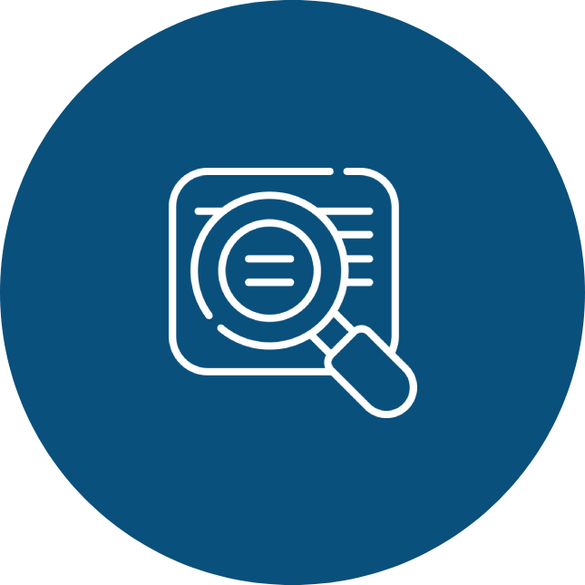 Magnifying glass over document